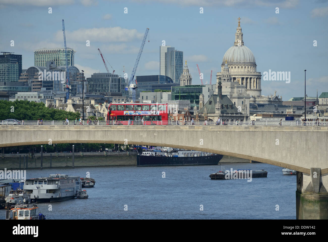 Modern London being developed alongside historical buildings Stock