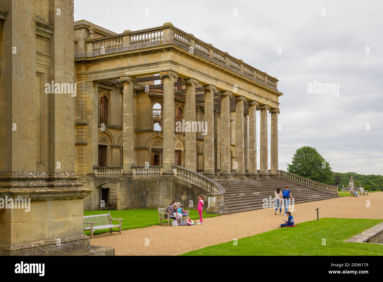 The South Portico of the ruins of Witley Court in Worcestershire, England. Stock Photo