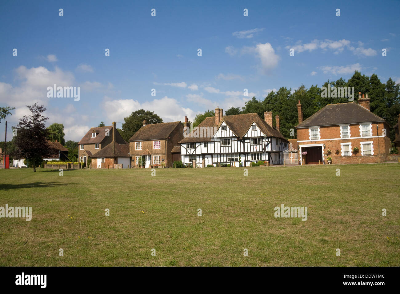 Chartham Kent England UK Looking across village green of village in vale of Kent Downs on Great Stour Way Stock Photo