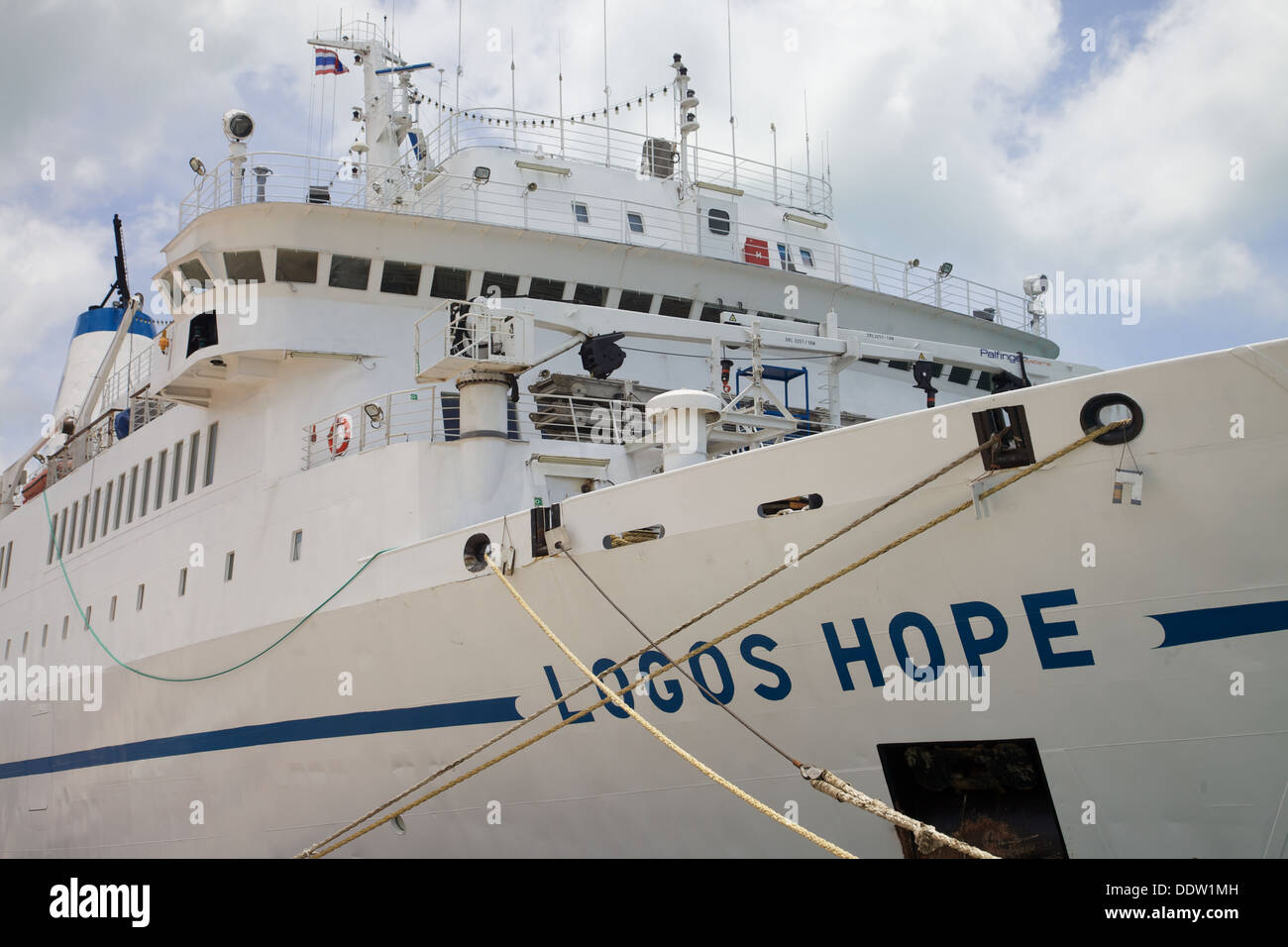 The Logos Hope, tied up at Phuket harbour, Thailand Stock Photo Alamy