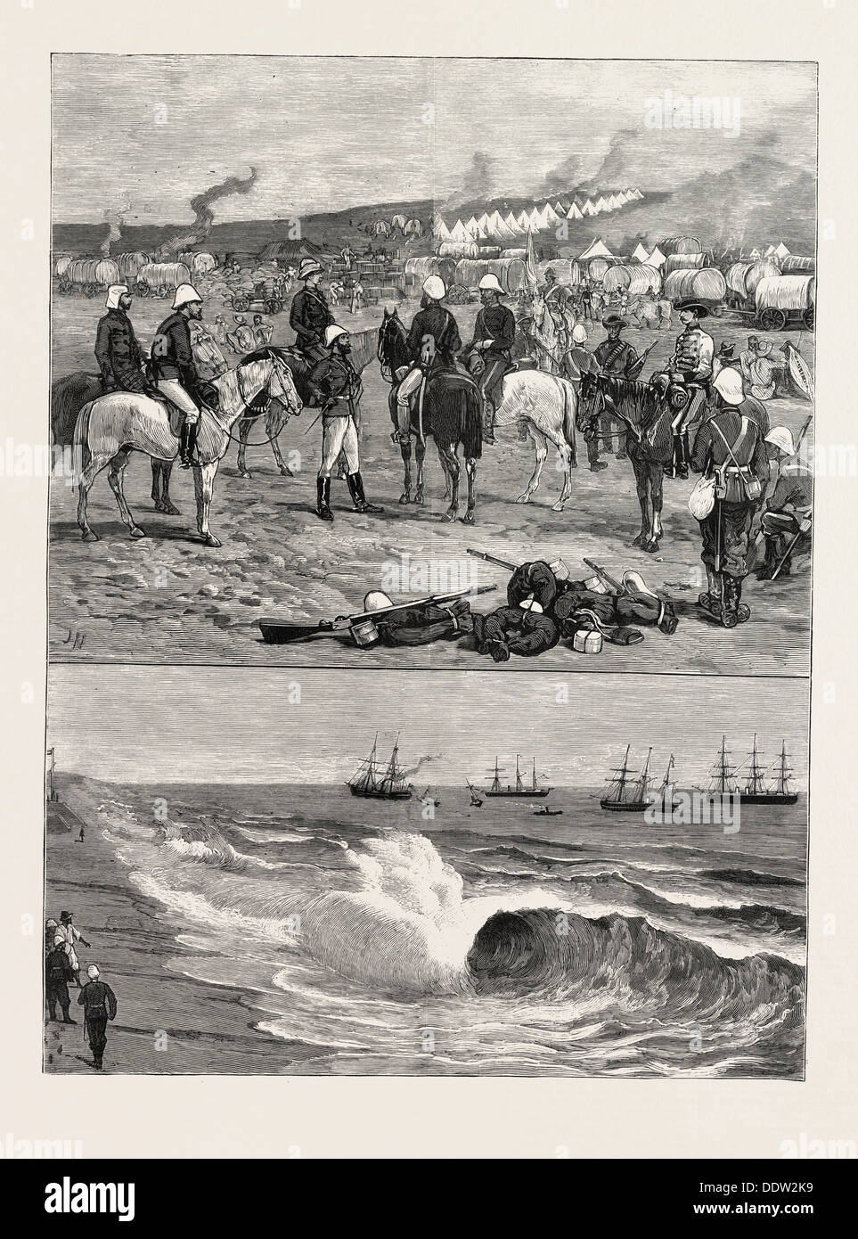 THE ZULU WAR, ENGRAVING 1879 Stock Photo