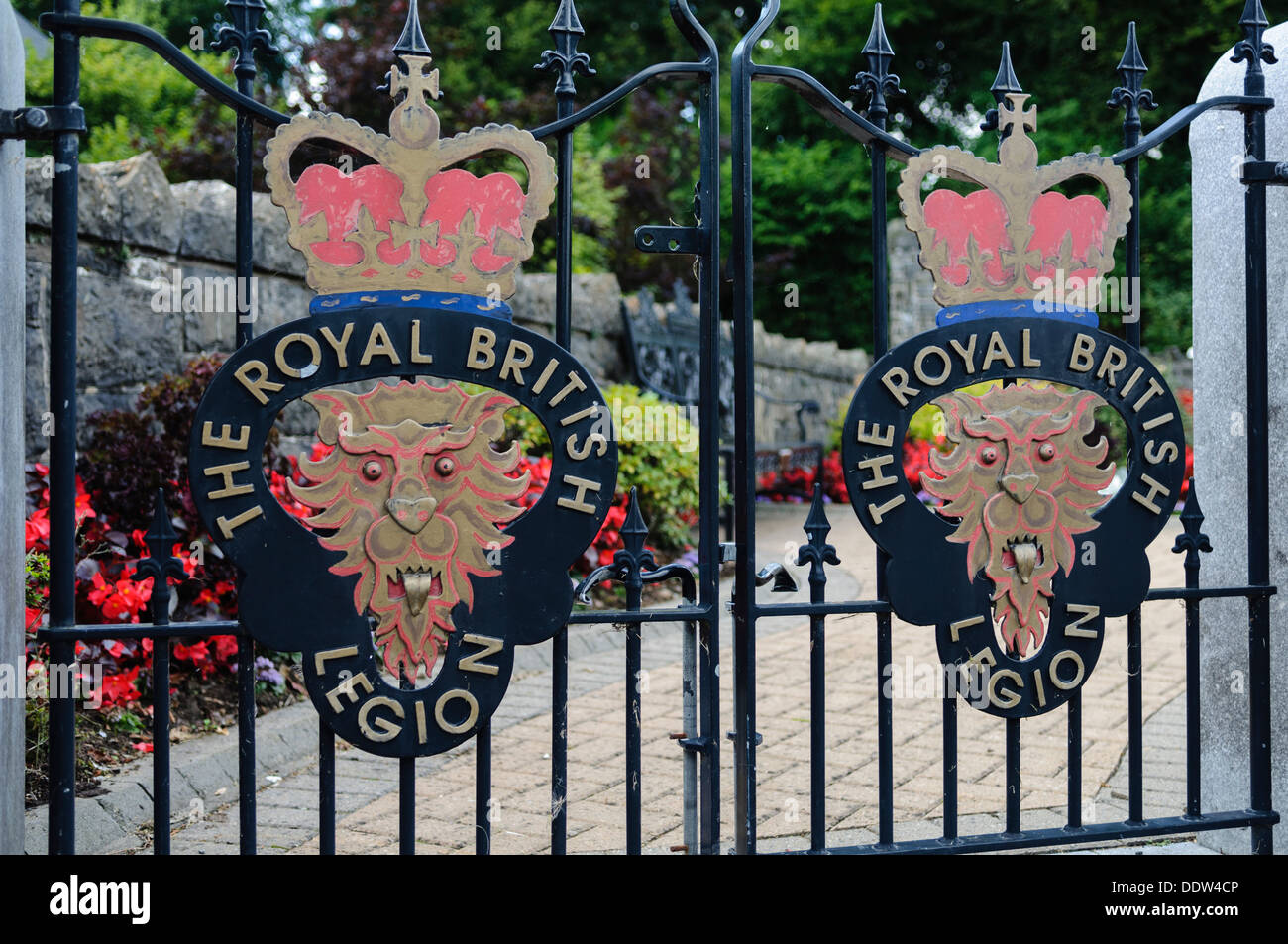 Gates of a Royal British Legion garden of remembrance Stock Photo