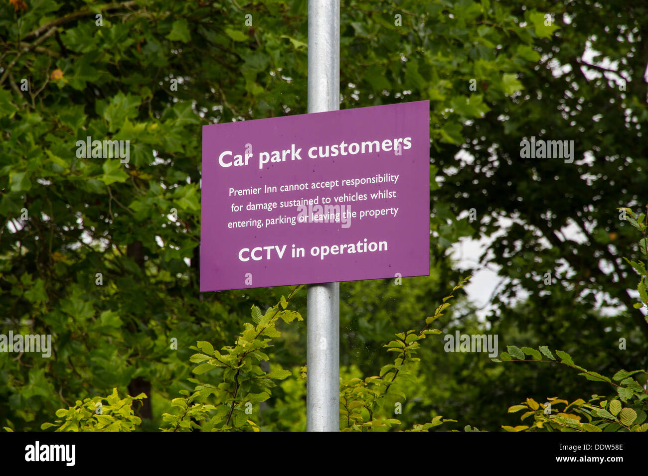 Owners liability sign in a car park Stock Photo