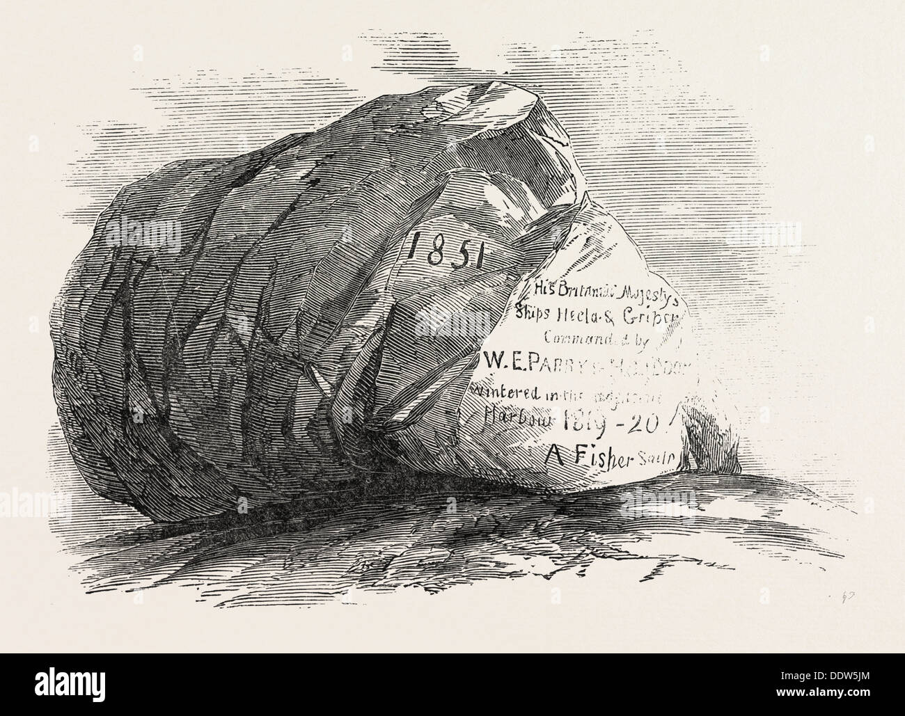 CAPTAIN AUSTIN'S ARCTIC EXPEDITION: SANDSTONE ROCK IN WINTER HARBOUR ...
