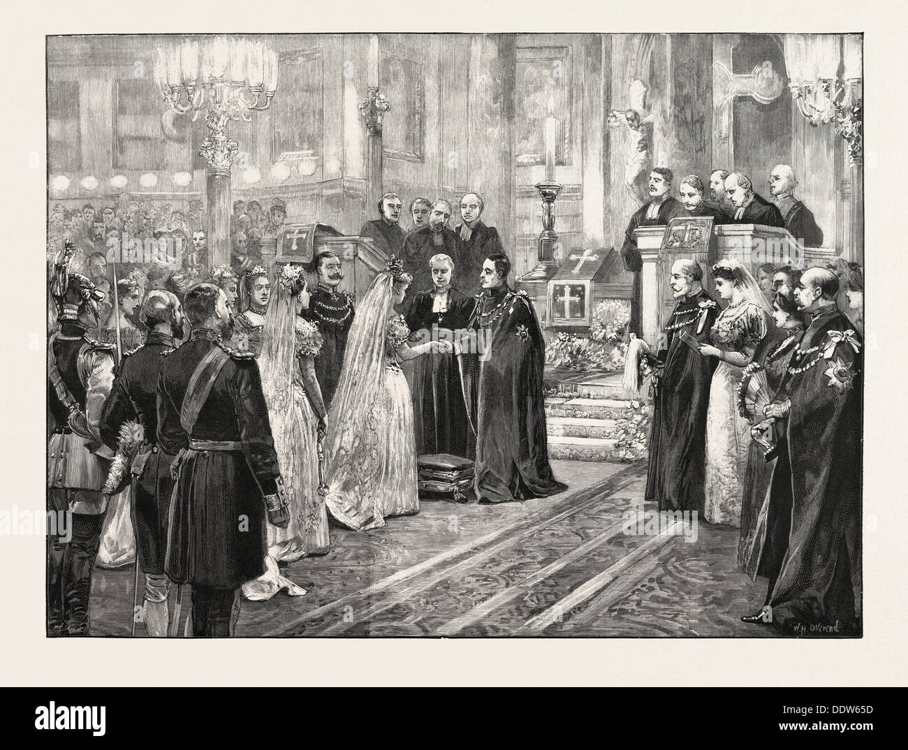 THE ROYAL MARRIAGE AT BERLIN, GERMANY: WEDDING CEREMONY IN THE CHAPEL OF THE ROYAL PALACE; PRINCE FREDERICK CHARLES OF HESSE Stock Photo