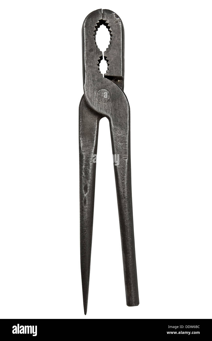vintage gas burner pliers over white background, clipping path Stock