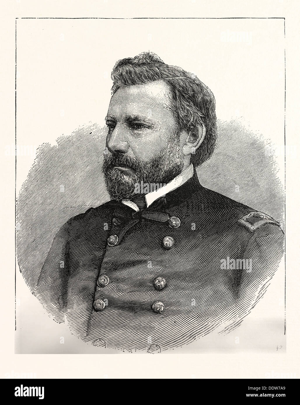 LATE GENERAL ALBERT J. MYER, US, USA, ENGRAVING 1880 Stock Photo