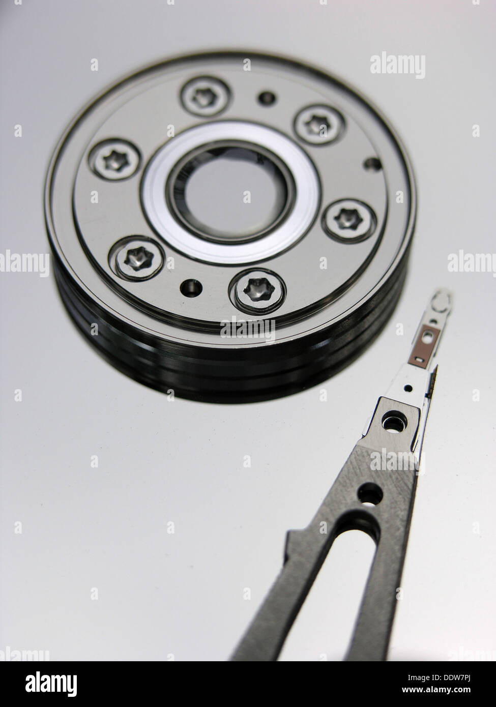 Close-up photo of computer hard disk drive Stock Photo