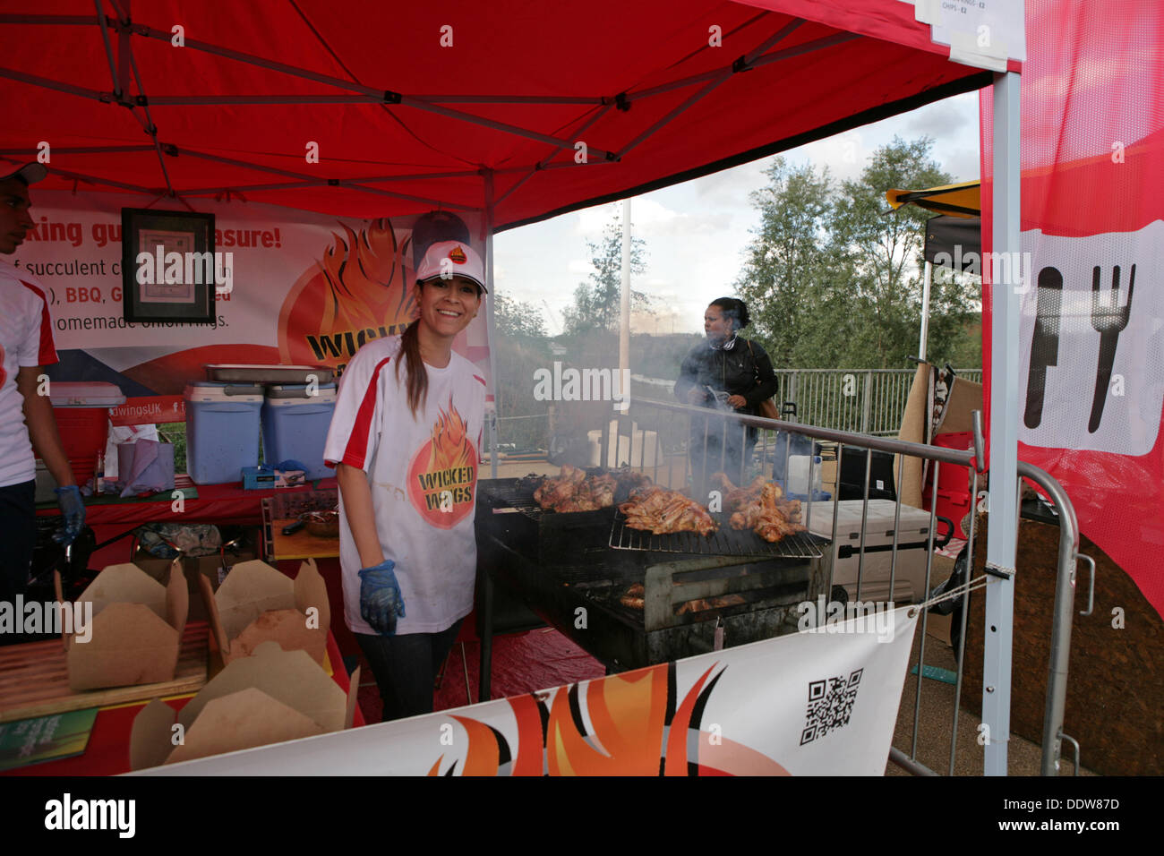Stratford, UK. 7th September 2013. Wicked wings food stall at the National Paralympic Day Credit: Keith larby/Alamy Live News Stock Photo