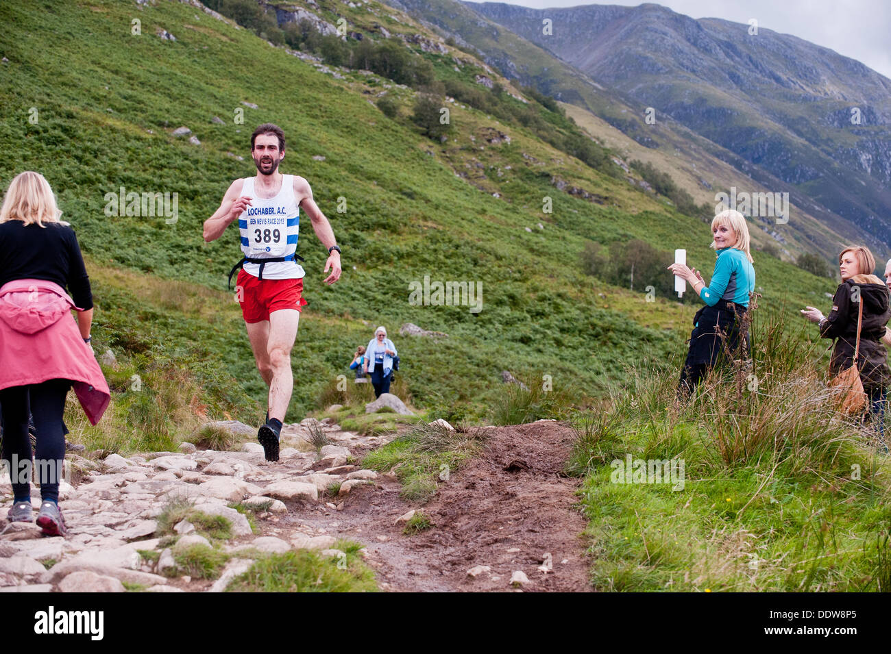 Ben Nevis, Scotland, UK. 6th Sept.2013.Annual Ben Nevis race which was won  for the 4th time in a row by local doctor Finlay Wilde(Pictured).Good entry  of over 450 competitors who tackled the