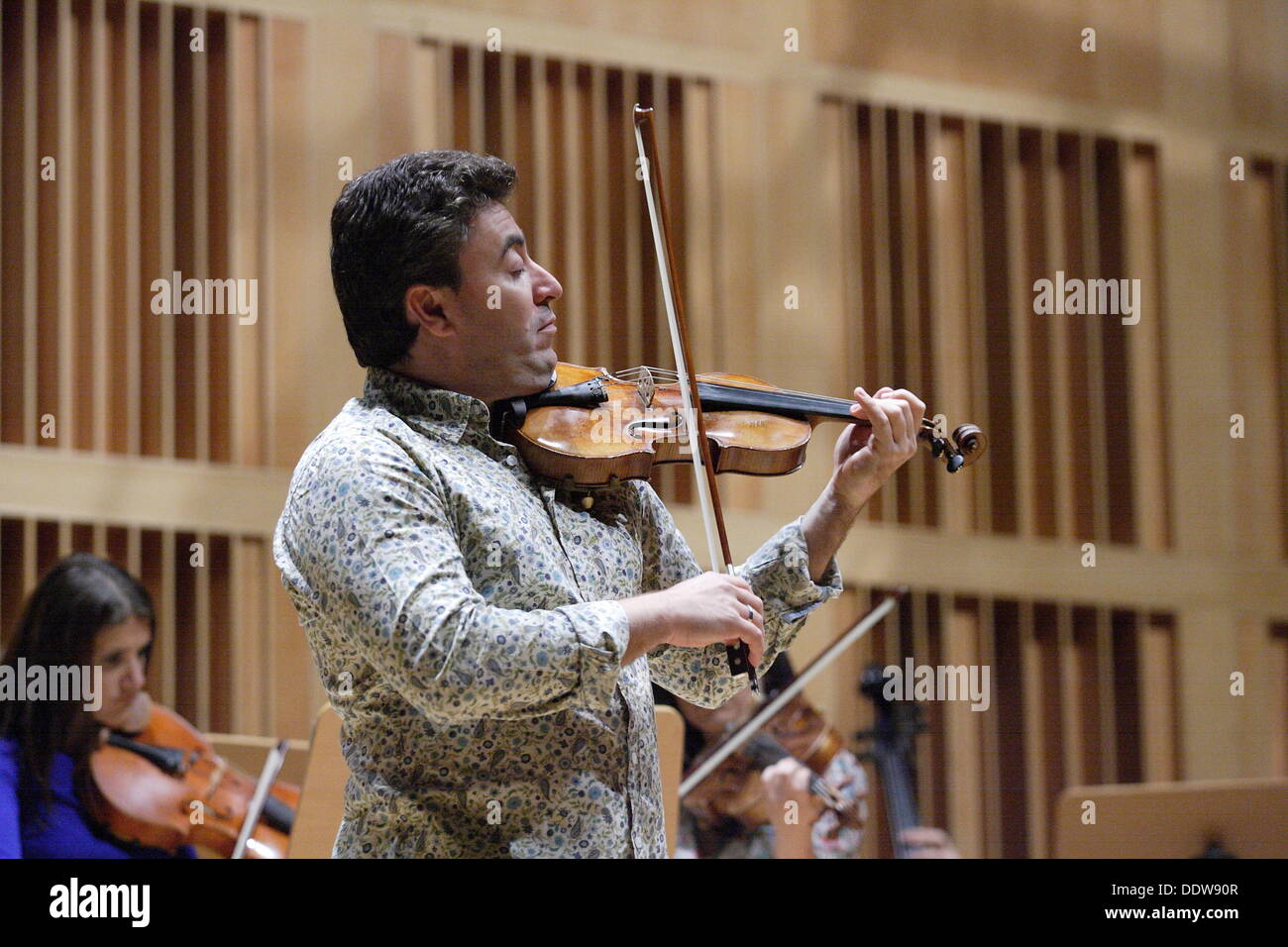 Gdansk, Poland 7th, September 2013 General rehearsal before the Maxim Vengerov concert with the International Menuhin Music Academy students as a part of Solidarity of Arts festival in Gdansk. Pictured: Russian violinist, violist, and conductor Maxim Vengerov . Credit:  Michal Fludra/Alamy Live News Stock Photo