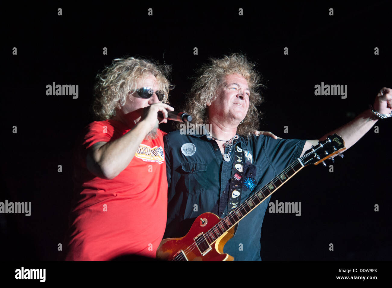 LINCOLN, CA - September 5: Sammy Hagar (R) and Dave Manaketti perform in support of Sammy Hagar's 'Forty Decades of Rock' tour a Stock Photo