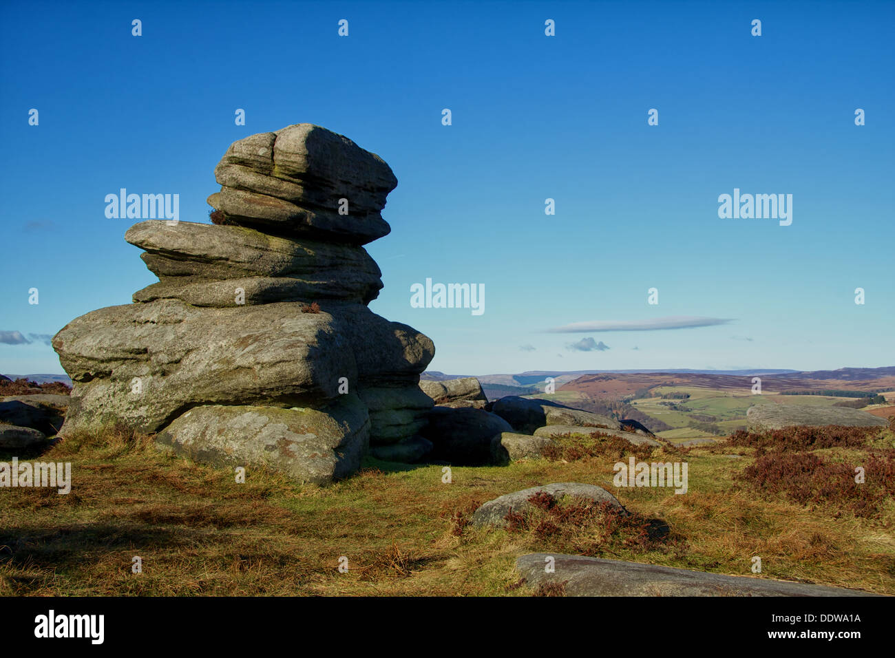 Wind Eroded Rock Formation in the Peak District Stock Photo - Alamy