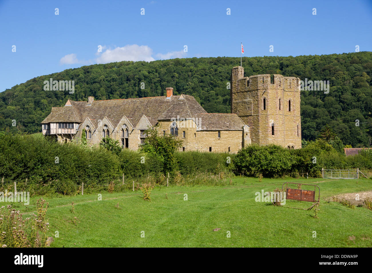 Stokesay Castle in Shropshire. The finest and best preserved fortified medieval manor house in England. Stock Photo