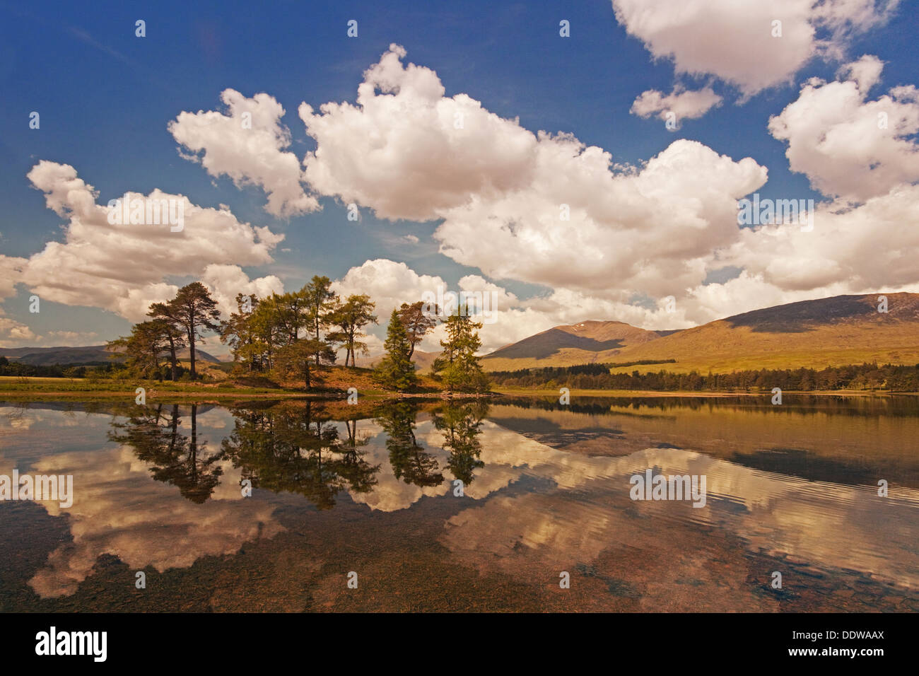 Loch Tulla near Bridge of Orchy, and the hills of the Black Mount Stock Photo