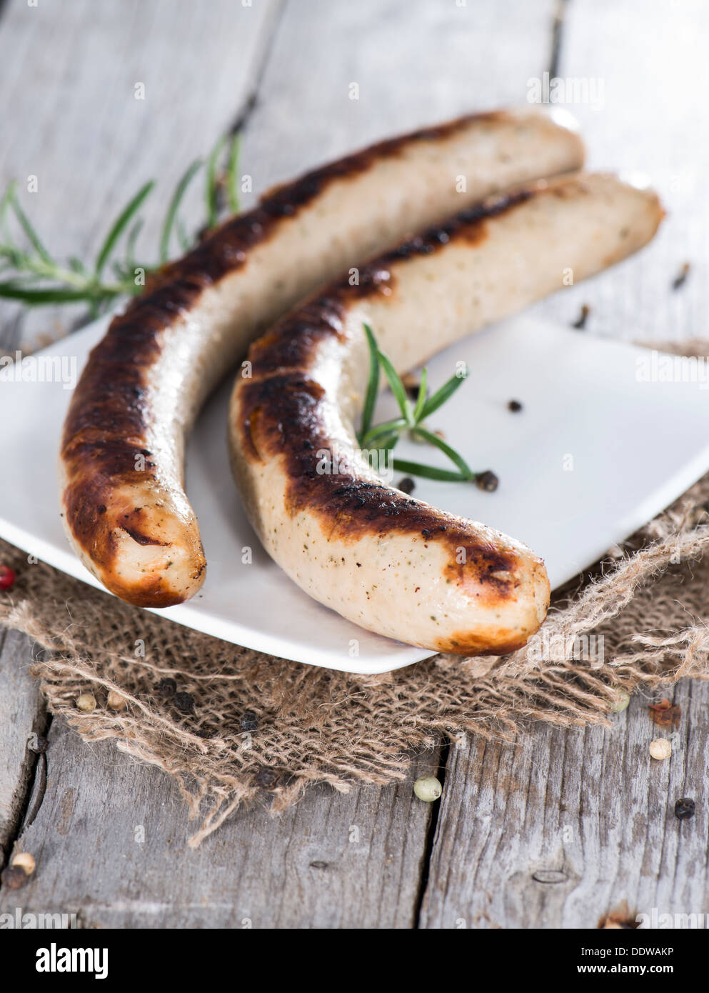 Portion of Original German Bratwurst (grilled sausage Stock Photo Alamy