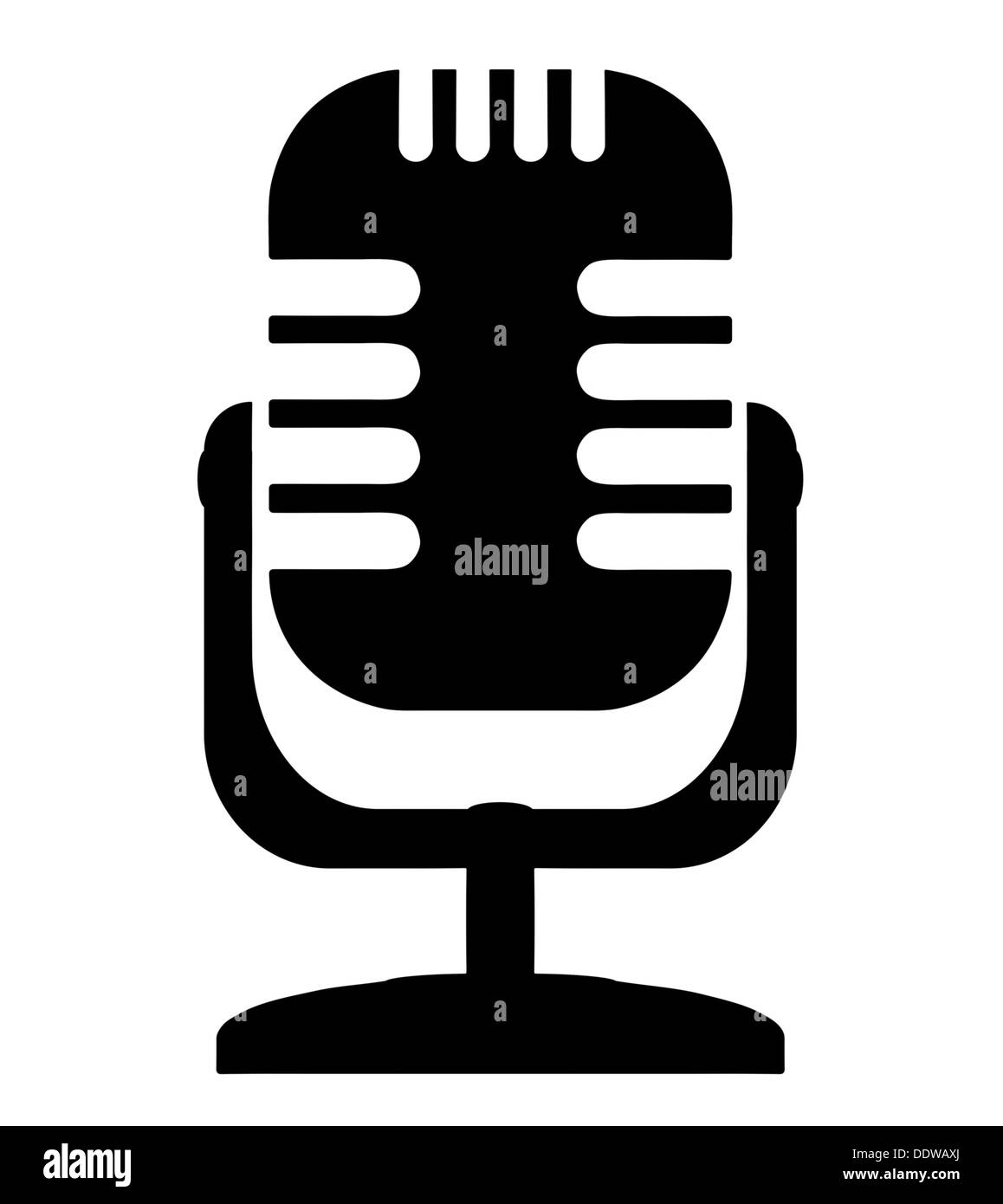 Stylized microphone sign - isolated on white background Stock Photo - Alamy