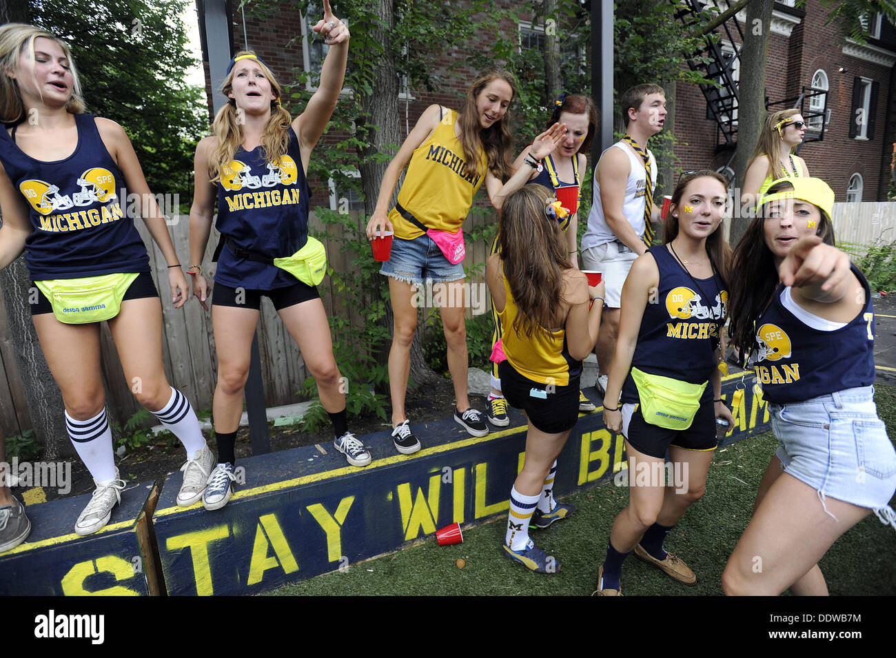 Aug. 7, 2013 - Detroit, MI, U.S - University of Michigan Football fans