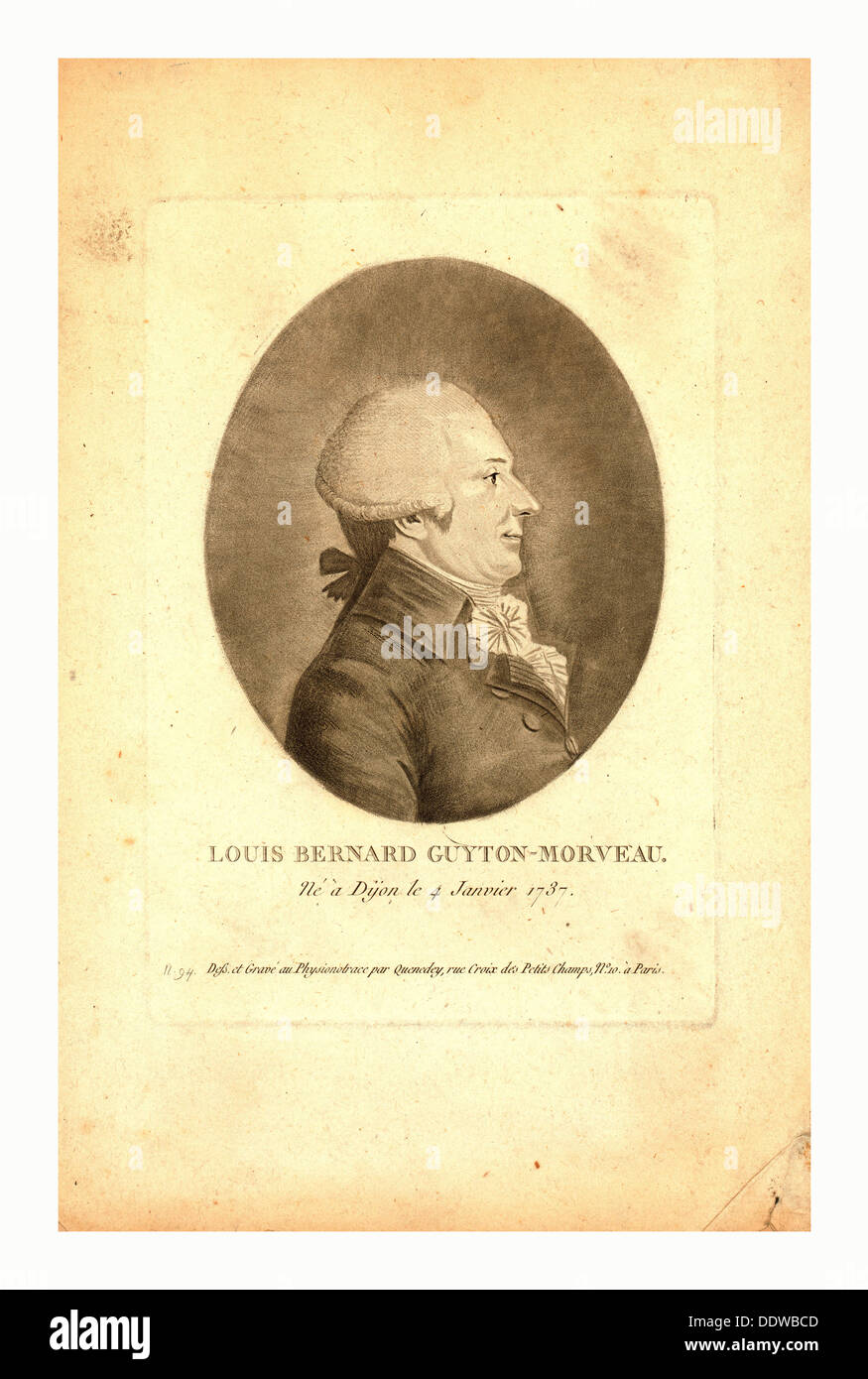 Louis Bernard Guyton-Morveau, born 1737 Stock Photo