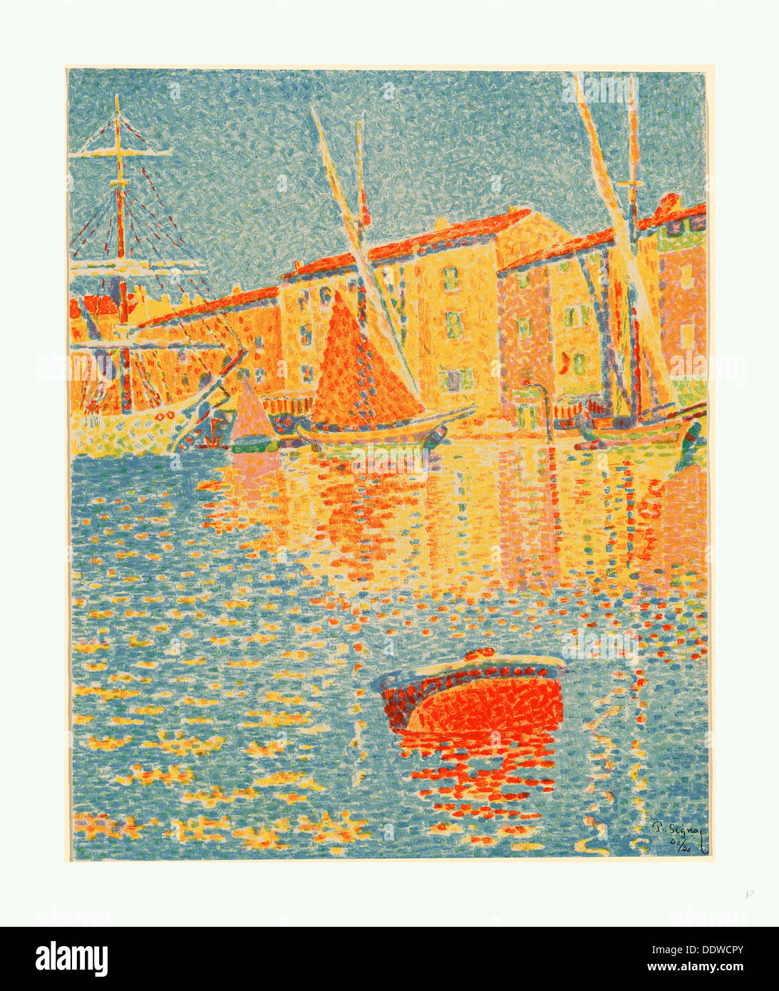Paul Signac (French, 1863 - 1935 ), The Buoy (La bouee), 1894, color lithograph Stock Photo