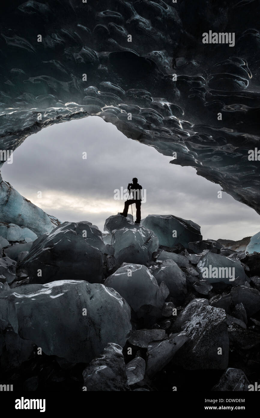 Ice cave at Skaftafell, Iceland Stock Photo