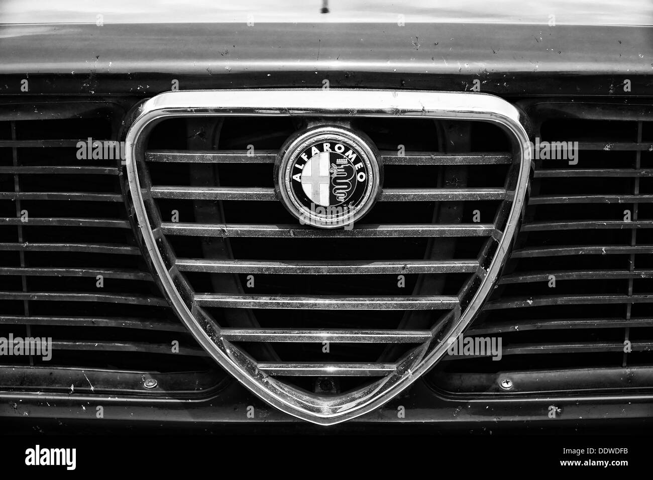 BERLIN - MAY 11: Emblem Alfa Romeo GTV6, 26th Oldtimer-Tage Berlin-Brandenburg, May 11, 2013 Berlin, Germany Stock Photo