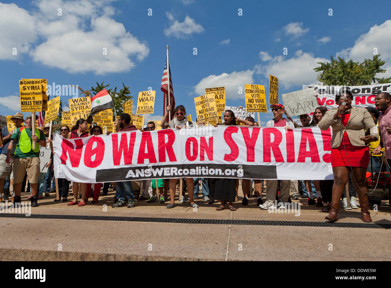 Syrian war opponents rally - Washington, DC USA Stock Photo