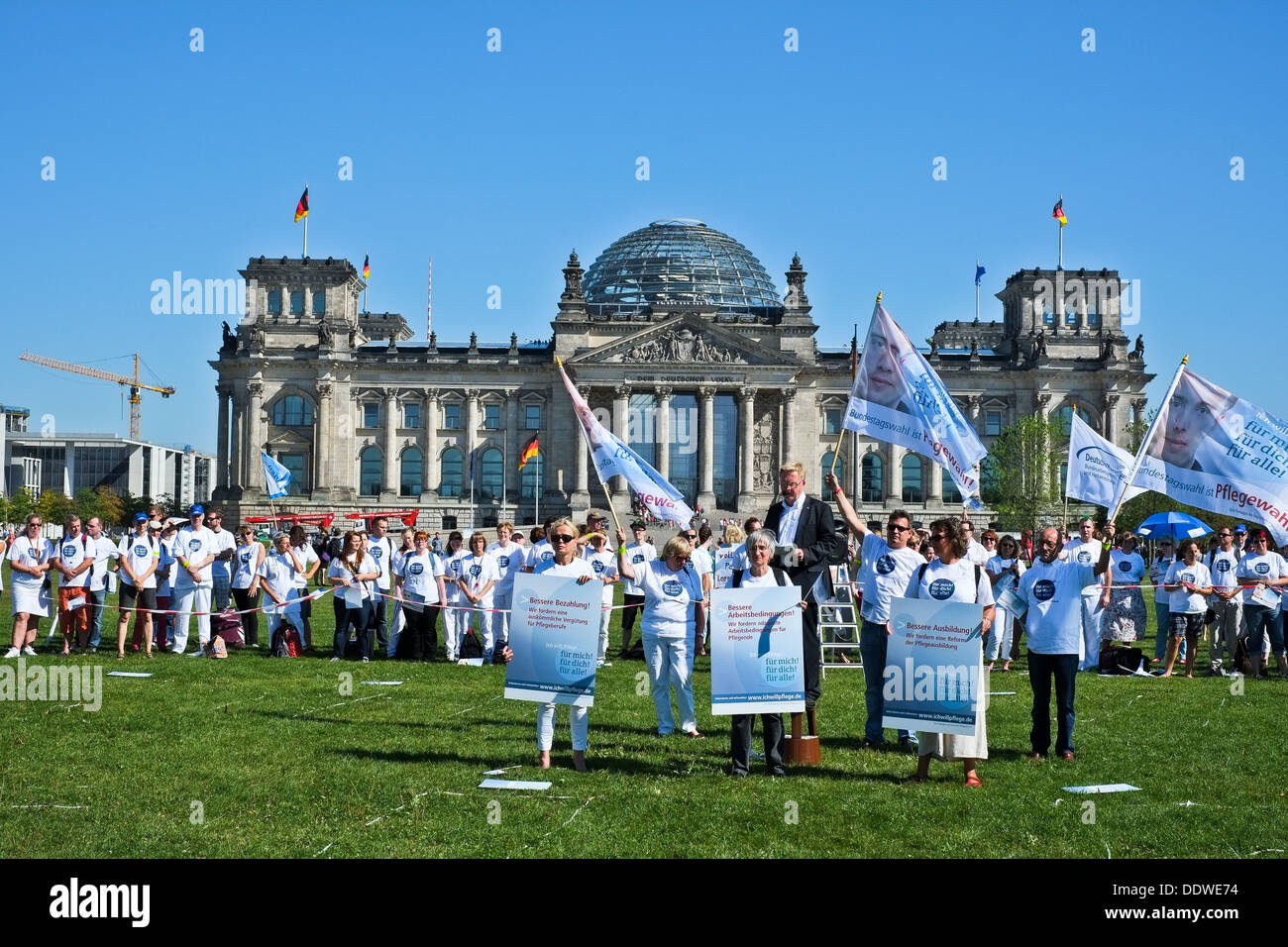 Ich will Pflege - Demonstration in Berlin Stock Photo