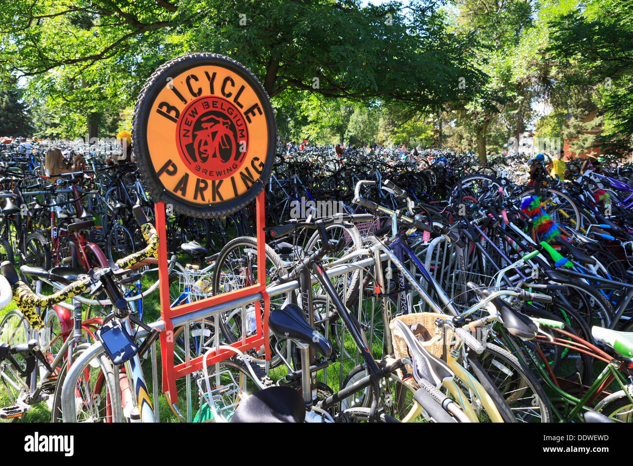 Denver, CO, USA. 07th Sep, 2013. Bicycle parking during the New Belgium