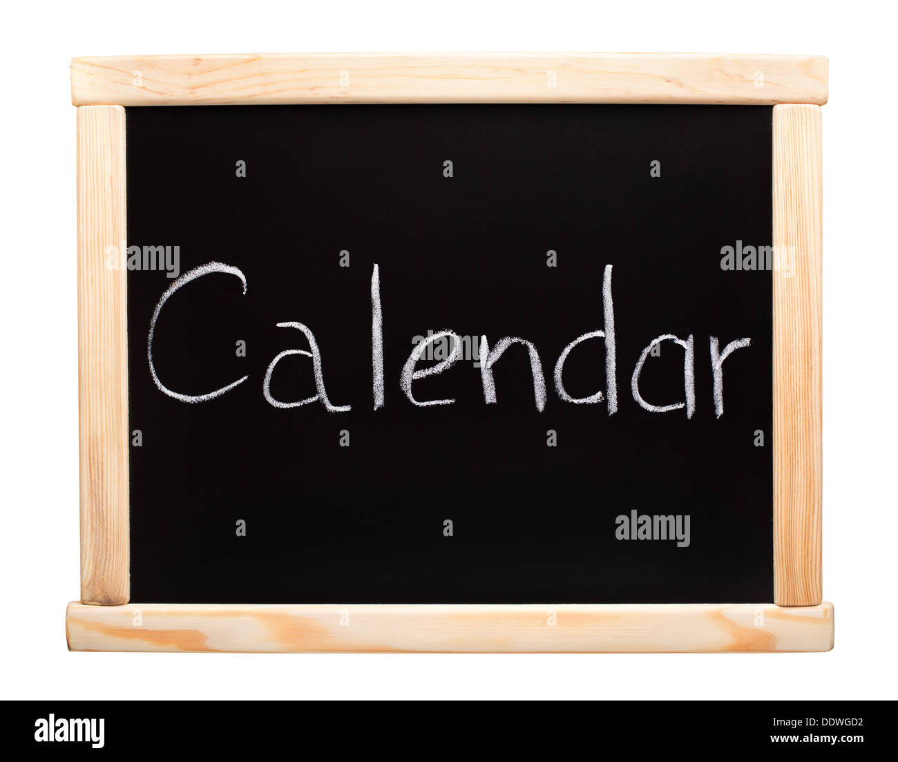 Calendar writtent on blackboard Stock Photo Alamy