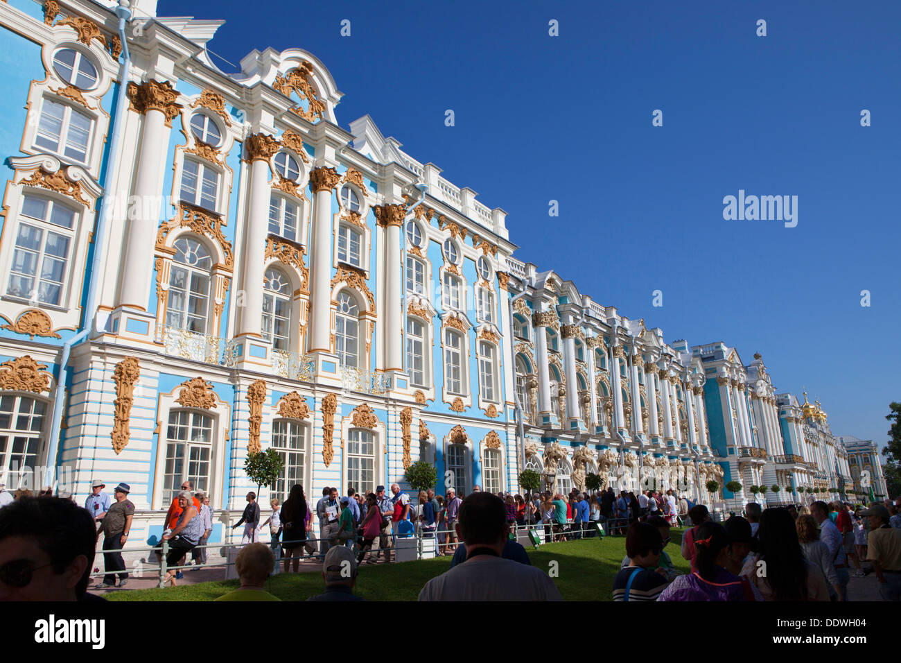 The Catherine Palace, a Rococo palace located in the town of Tsarskoye Selo (Pushkin), St Petersburg, Russia Stock Photo