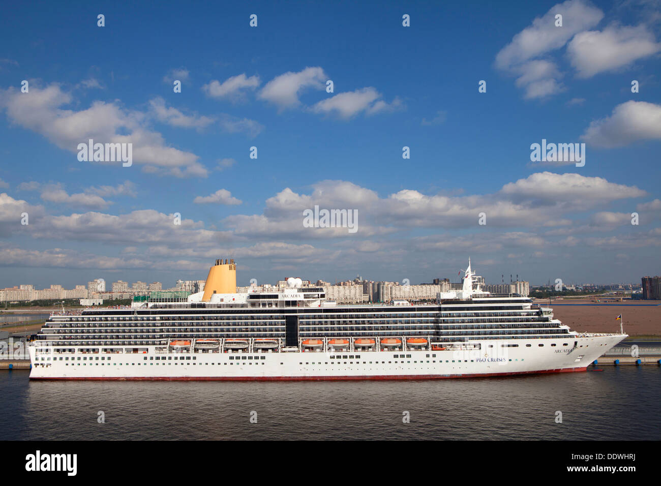 MS Arcadia cruise ship in the P&O Cruises fleet docked in St Petersburg Russia Stock Photo