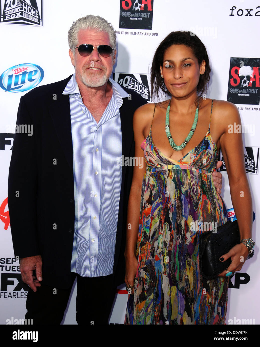 Los Angeles, California, USA. 7th Sep, 2013. Ron Perlman, Blake Perlman Attending The Season Six
