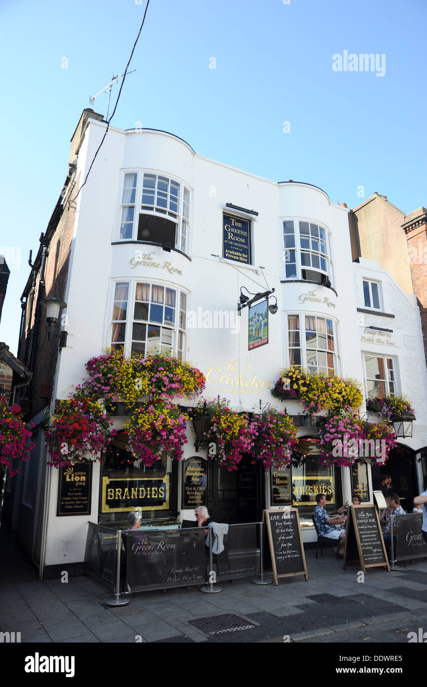 The Cricketers Pub owned by the Golden Lion Group in The Lanes area of Brighton Stock Photo