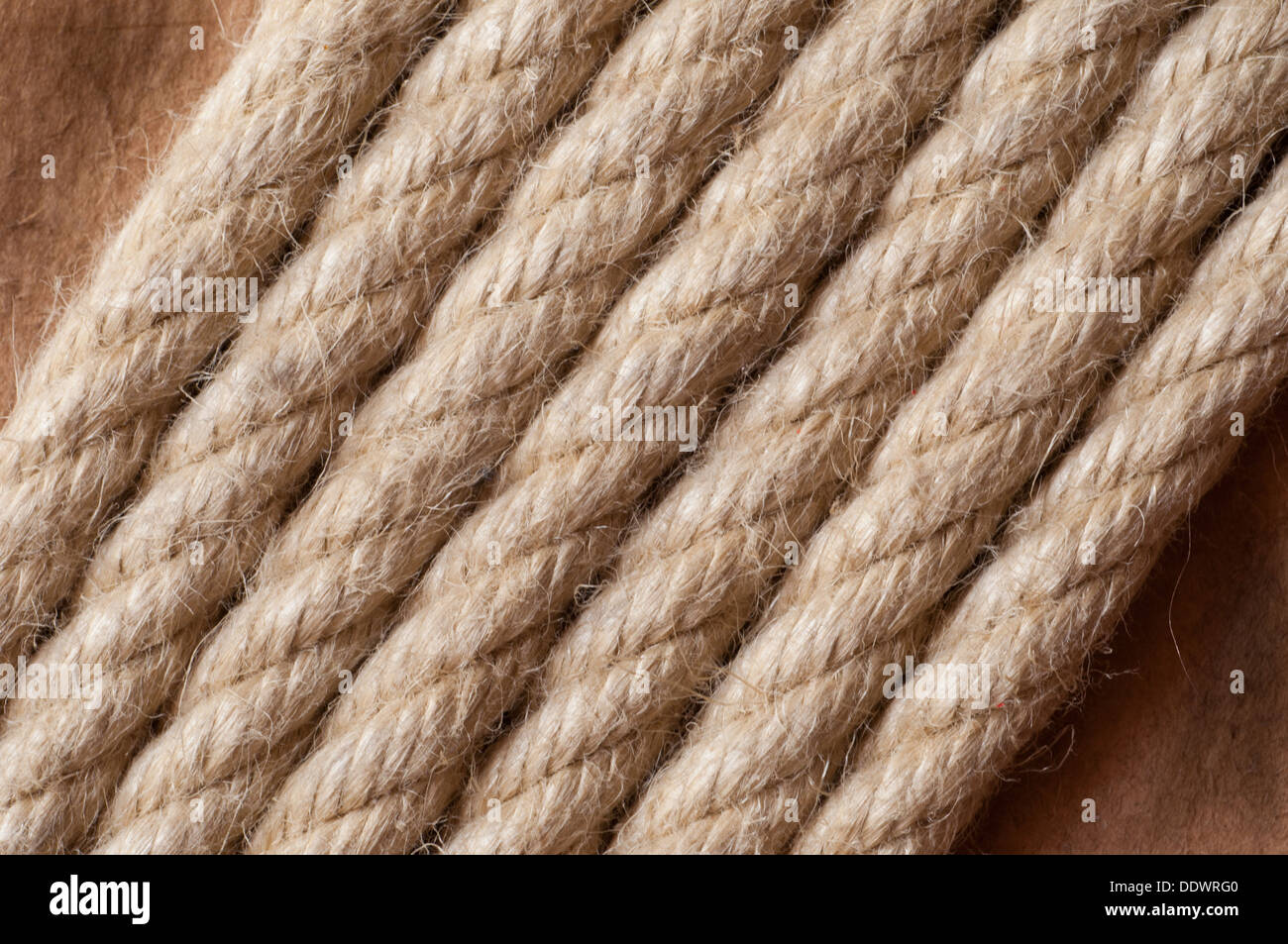 Aged Rope on the old paper background Stock Photo - Alamy