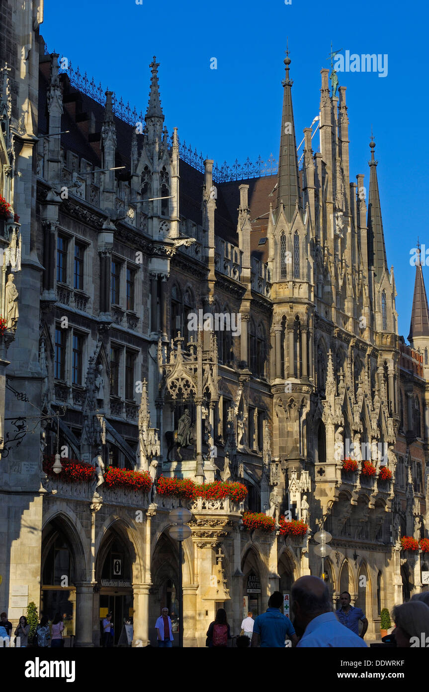 Munich, Neues Rathaus, New Town Hall, Marienplatz, Bavaria, Germany ...