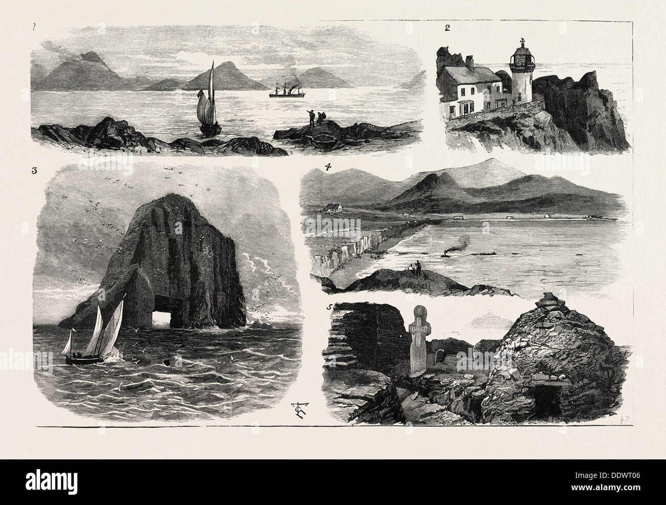 I. The Faraday Entering Ballinskelligs Bay 2. Lower Lighthouse on the