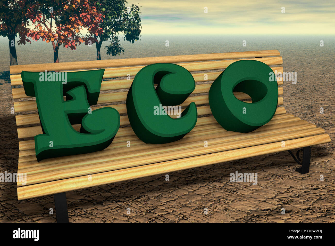 Illustration word ECO, in 3d Stock Photo