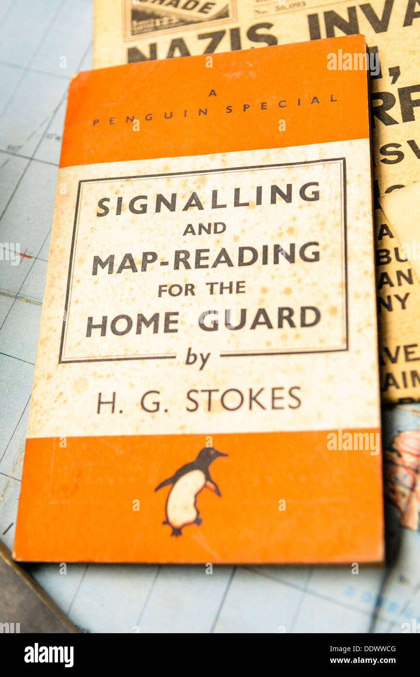 'Signalling and map-reading for the Home Guard' by HG Stokes from 1940 and used during WW2 Stock Photo