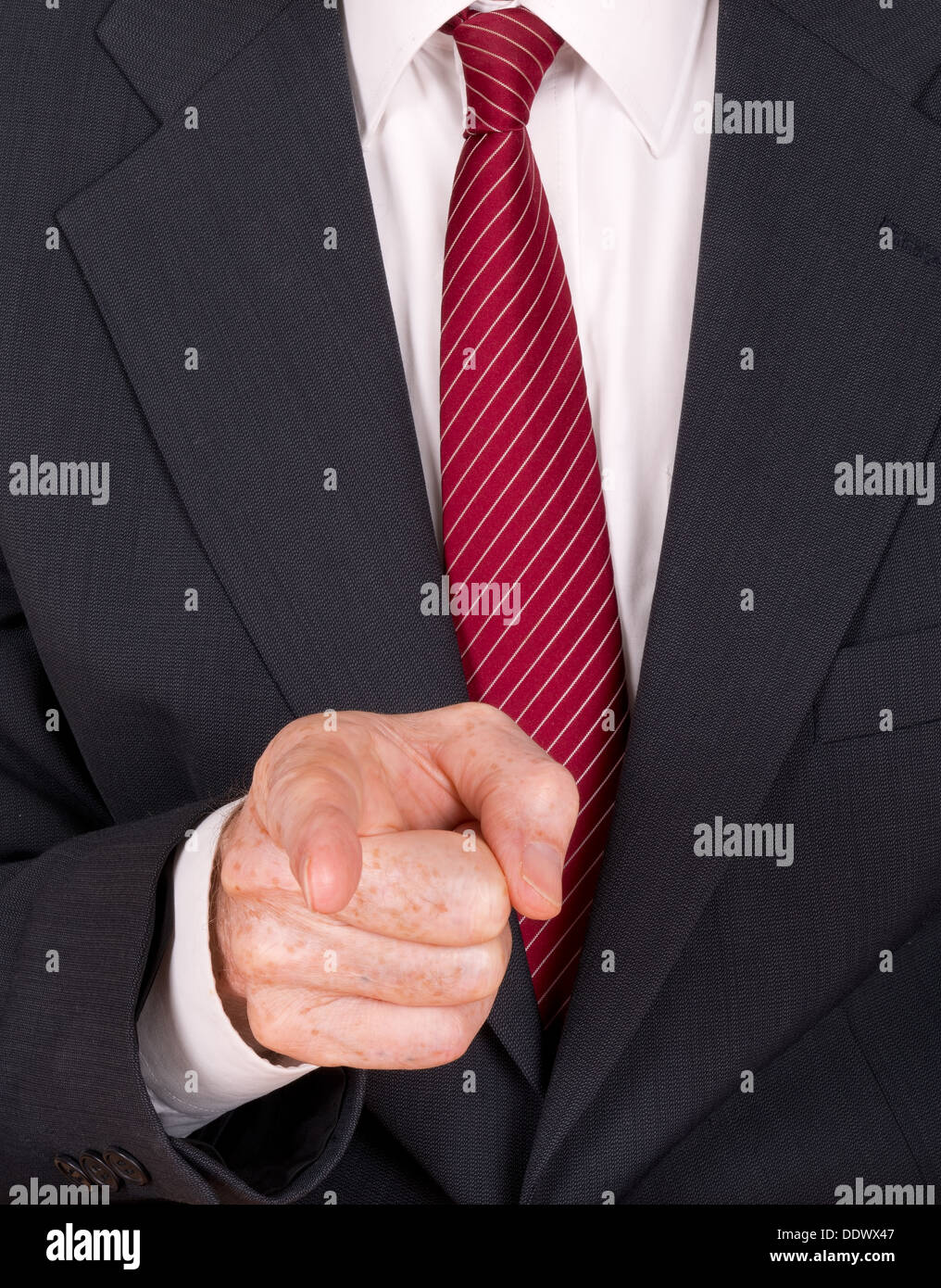 Aggressive office bully - man pointing finger Stock Photo