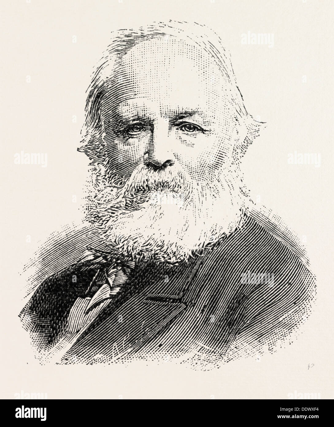 THE LATE MR. LUMB STOCKS, R.A., 1812-1892, BRITISH PAINTER OF THE VICTORIAN ERA, UK, 1892 engraving Stock Photo