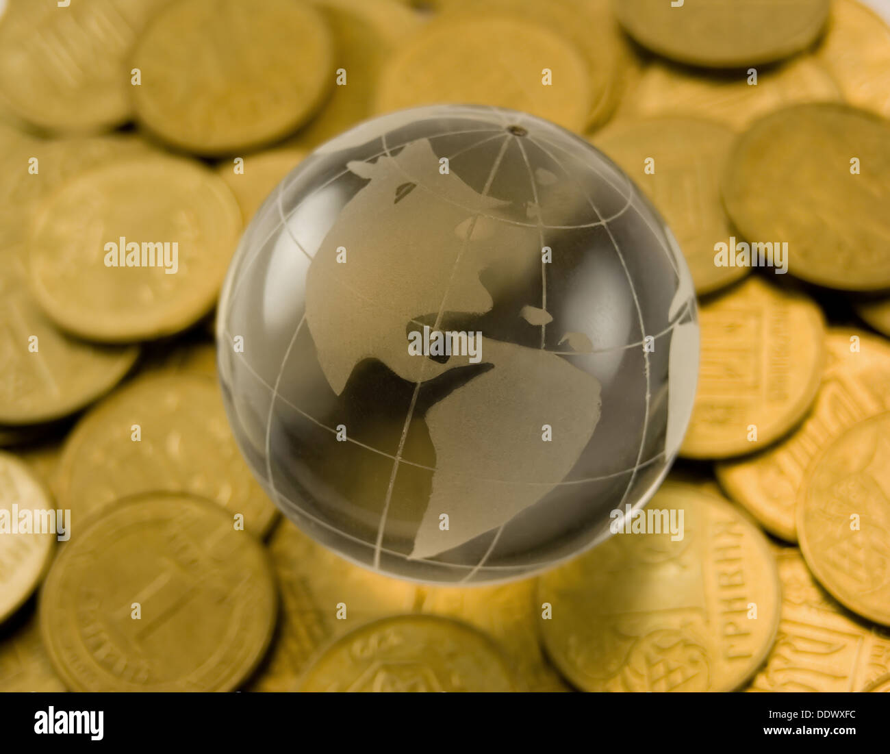 Globe and money Stock Photo