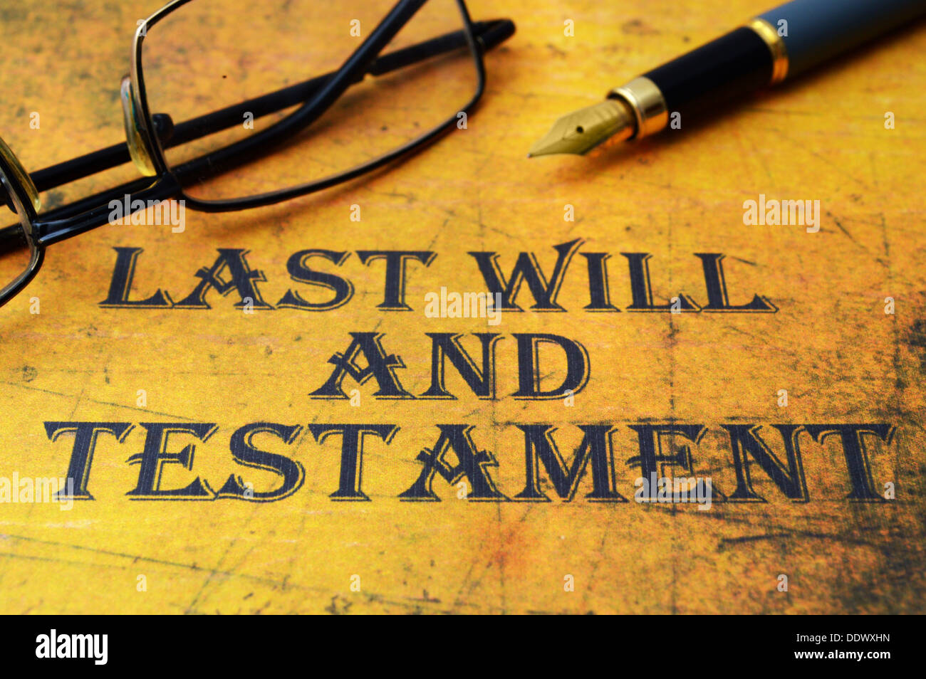 Last Will And Testament Text On Grunge Paper Stock Photo Alamy