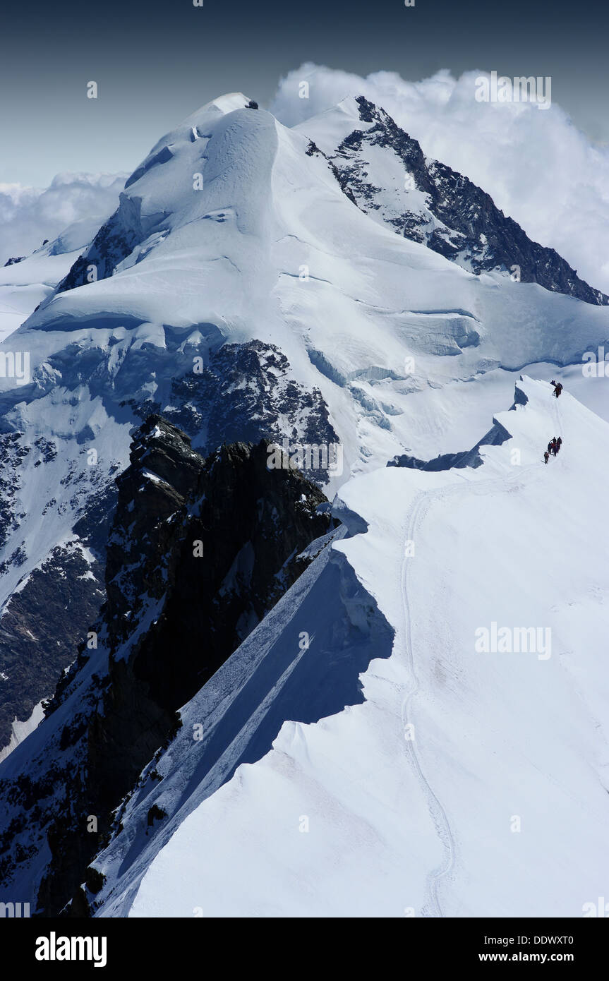 on top of a glacier in Switzerland Stock Photo