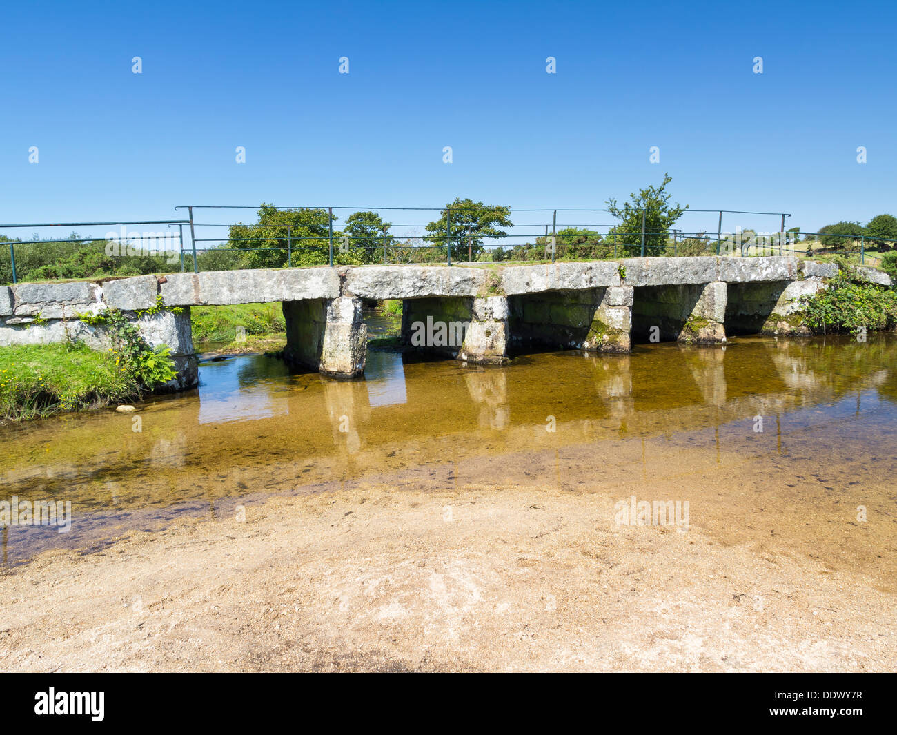 Delphi Clapper Bridge near St Breward on Bodmin Moor Cornwall England