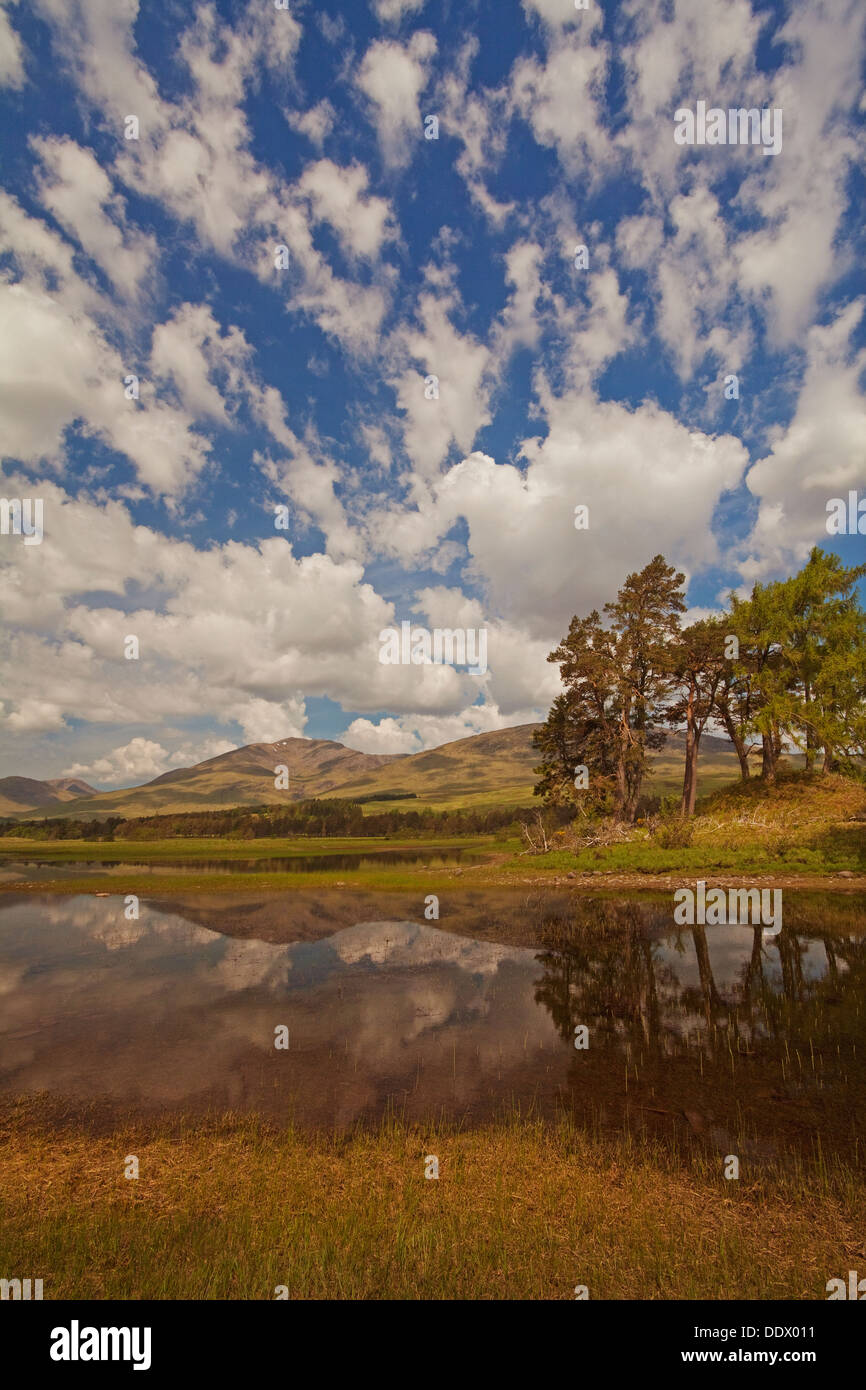 Loch Tulla near Bridge of Orchy, and the hills of the Black Mount Stock Photo