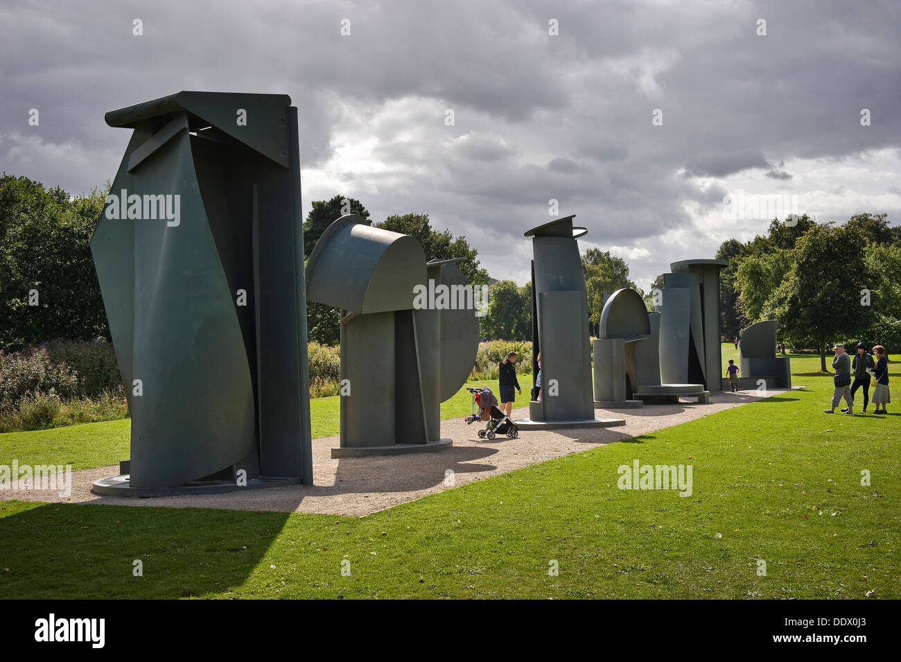 Work by Sir Anthony Caro at the Yorkshire Sculpture Park Stock Photo