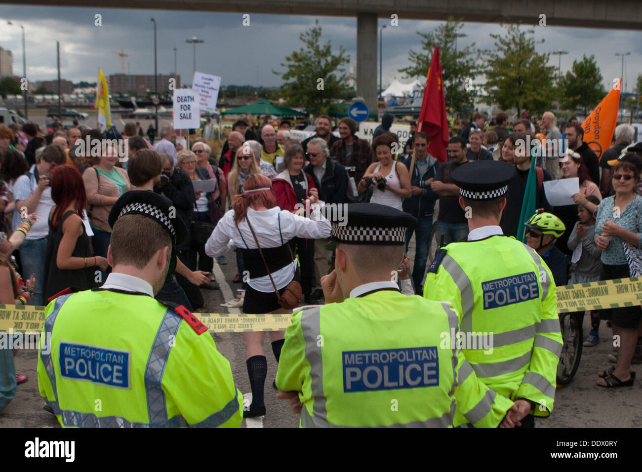 London, UK. 8th Sep, 2013. Protest against the Defence Security and ...