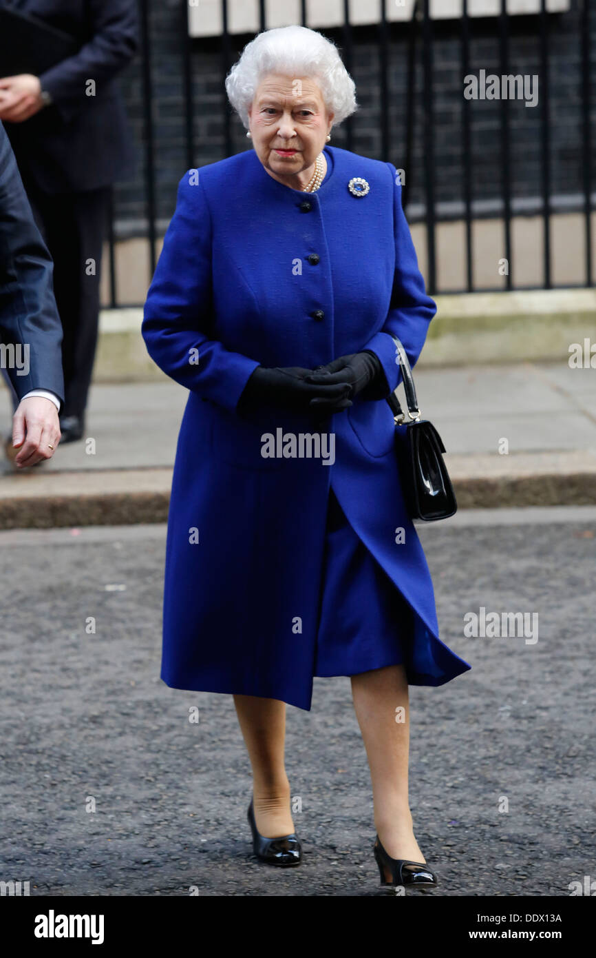 Britain's Queen Elizabeth II leaves No. 10 Downing Street in London, Britain, 18 December 2012. Stock Photo