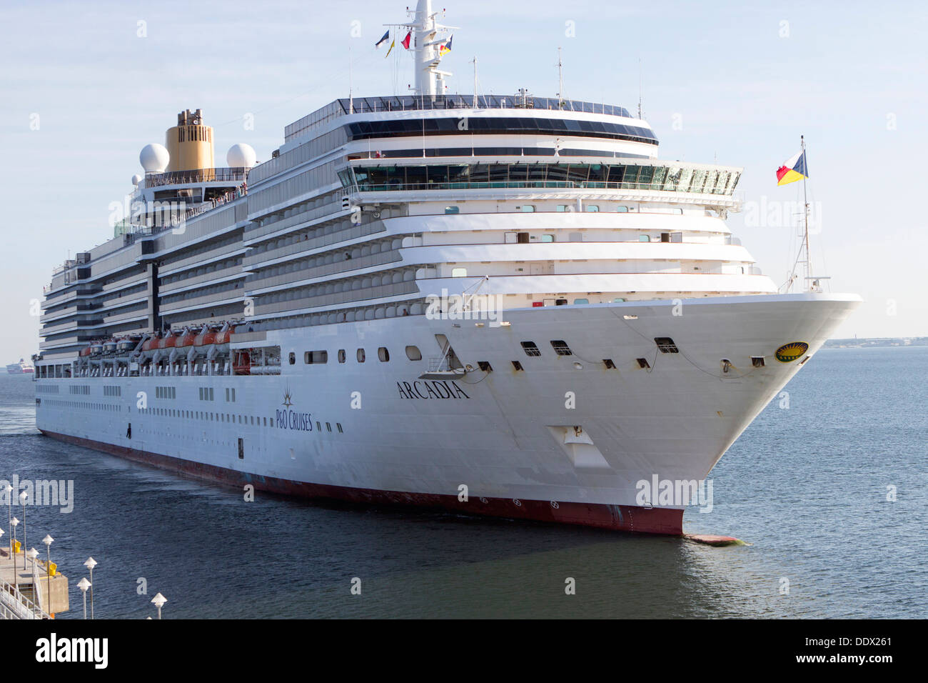 MS Arcadia cruise ship in the P&O Cruises fleet sailing into Tallinn Estonia Stock Photo